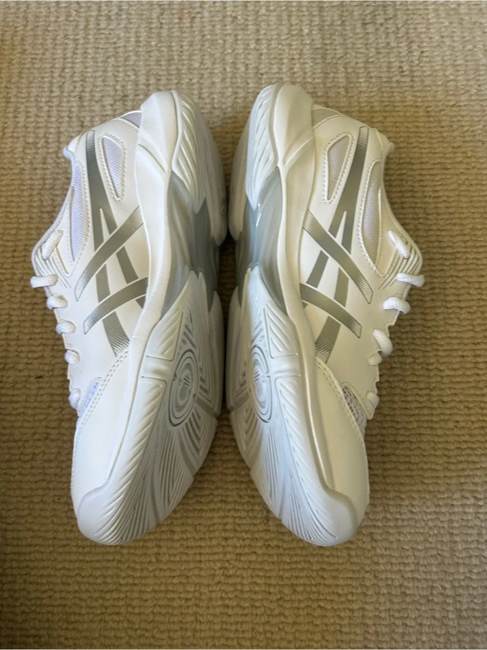 ASICS Women's White Mesh Athletic Sneakers with Subtle Black Accents